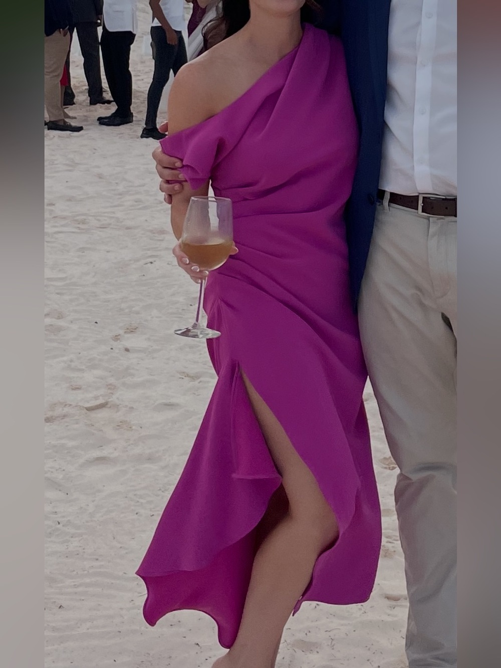 Elliatt Hot Pink One-Shoulder Maxi Dress